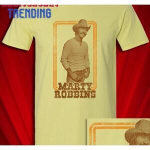 Marty Robbins 1976 Style Yellow T Shirt Big Iron